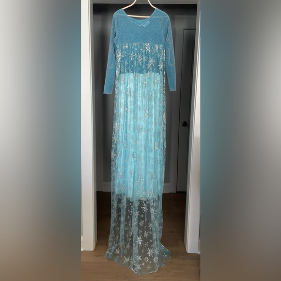 Adult Elsa Frozen Dress Costume - Picture 6 of 11